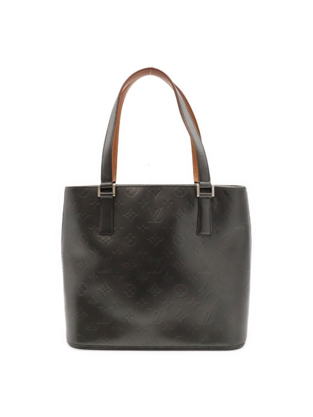 Louis Vuitton Monogram Matte Stockton Tote Shoulder Bag Leather Noir Black